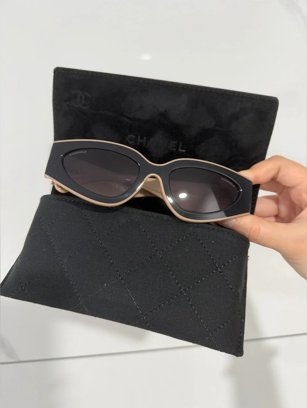 Chanel Cat-Eye Sunglasses with CC Emblem